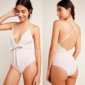 Tavik Women's Seashell Candice Check Texture One-Piece Swimsuit Size Large